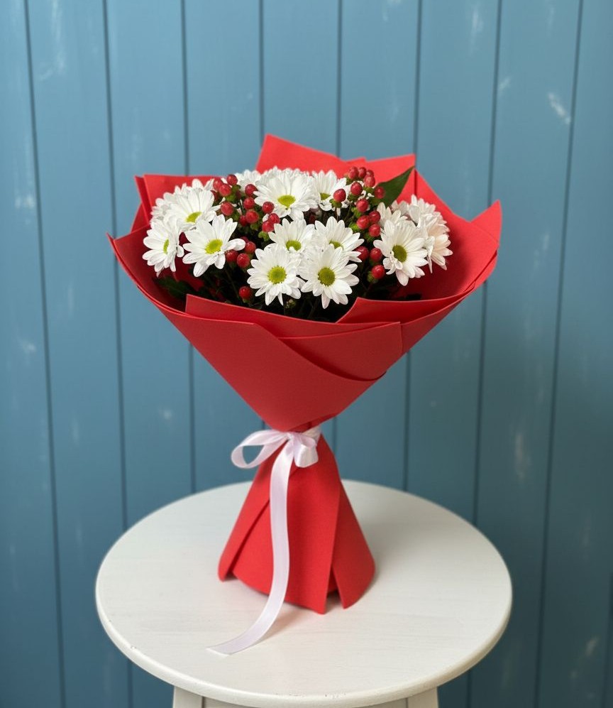 Букет цветов из: Хризантемы в Долгодеревенское