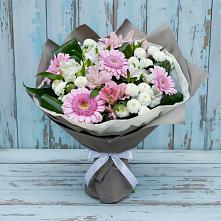 Букет цветов из:  Герберы, Альстромерии и Хризантемы в Долгодеревенское