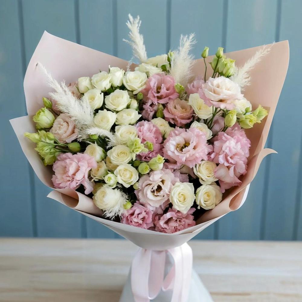 Букет цветов из: Альстромерии и Розы в Долгодеревенское