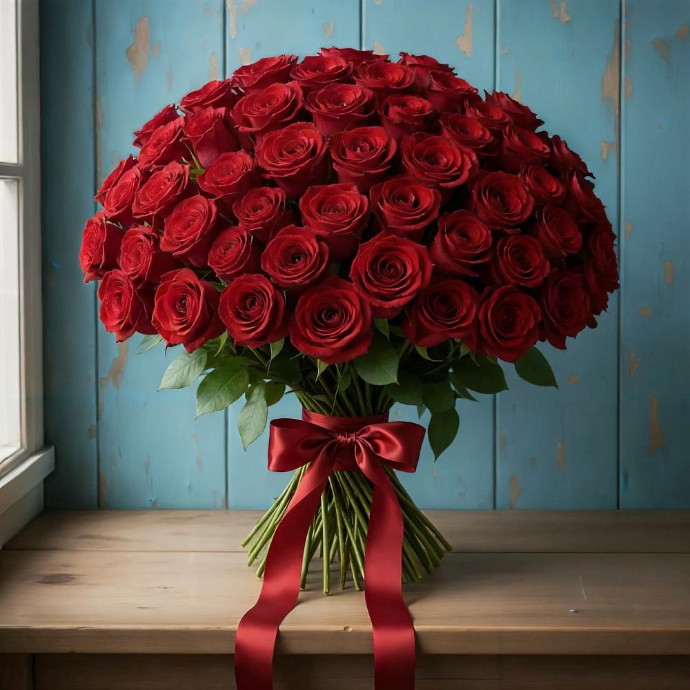 Букет Красные розы Блэк Меджик в Долгодеревенское