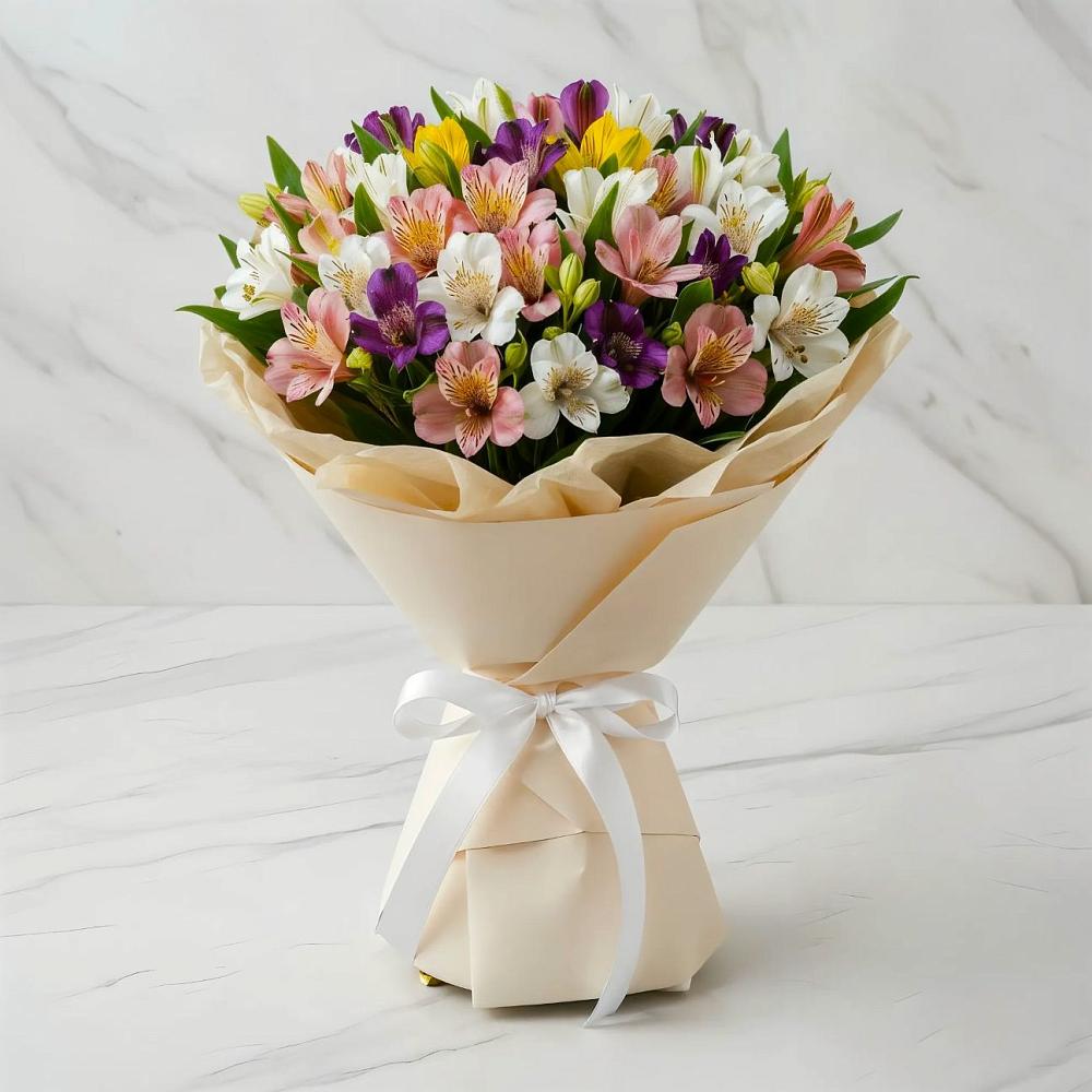 Букет цветов из: Альстромерии в Долгодеревенское