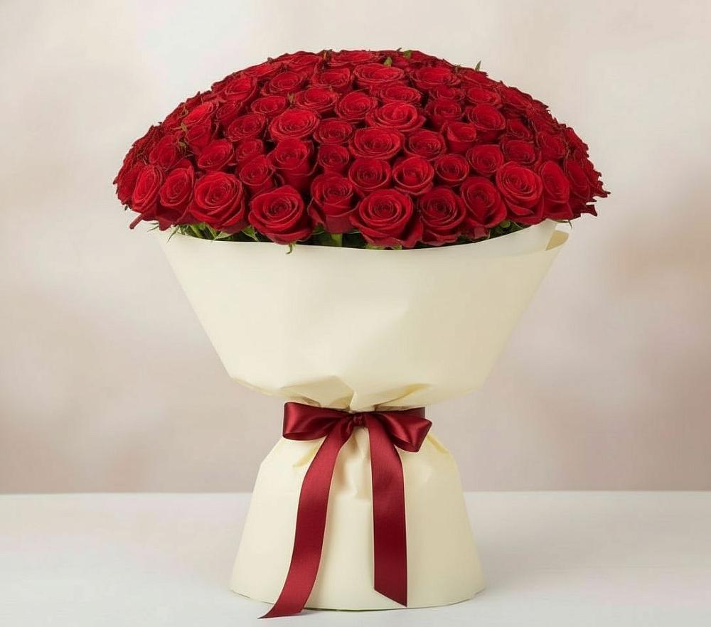 Букет 101 Красная роза Милано в Долгодеревенское