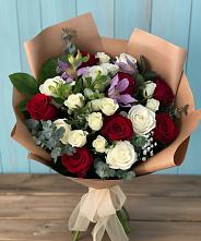 Букет цветов из:  Розы и Альстромерии #REPLACE_PRED# Долгодеревенское