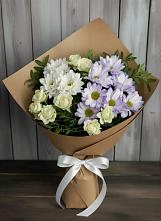 Букет цветов из:  Хризантемы и Розы в Долгодеревенское