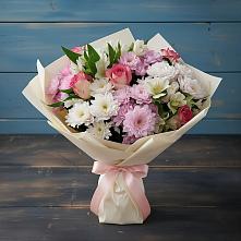 Букет цветов из:  Хризантемы, Альстромерии и Розы в Долгодеревенское