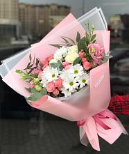 Букет цветов из:  Розы, Лизиантусы и Хризантемы в Долгодеревенское