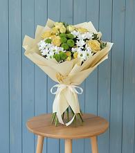 Букет цветов из:  Хризантемы и Розы в Долгодеревенское