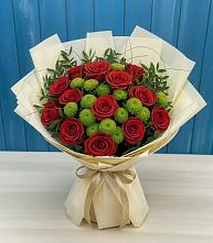 Букет цветов из:  Розы и Хризантемы в Долгодеревенское