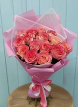 Букет 15 Розовых роз Равель в Долгодеревенское